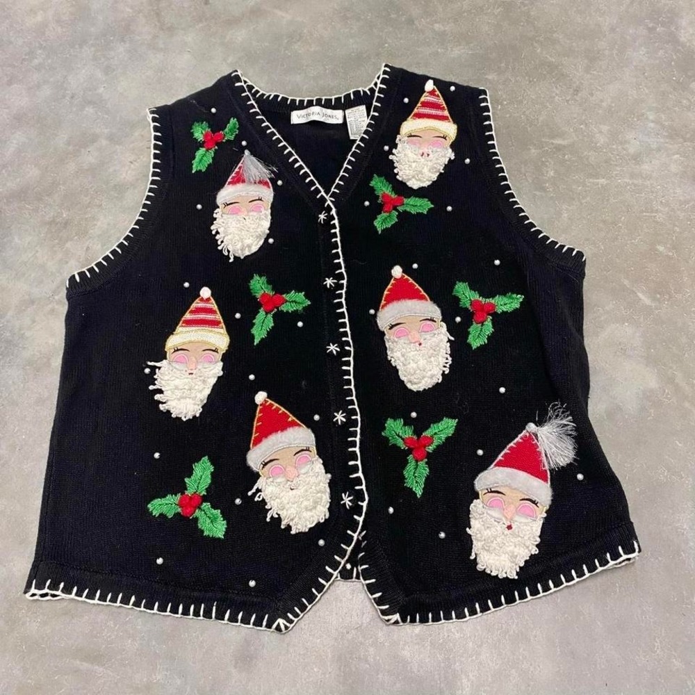 Vintage 90s y2k knit Christmas vest Size XL